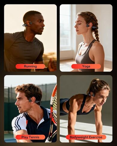 Bone Conduction Headphones, 14H Playtime Bluetooth 6.0 Open-Ear Earbuds with Mic, IPX5 Waterproof Lightweight Headset, Wireless Sport Earphones for Running, Cycling, Gym Workouts(Black) in Saudi Arabia
