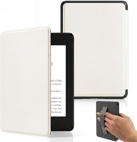 Case for 6.8" Kindle Paperwhite (11th Generation-2021) and Kindle Paperwhite Signature Edition, Light Shell PC Cover with Hand Strap Auto Wake/Sleep,Sakura Pink in Kuwait