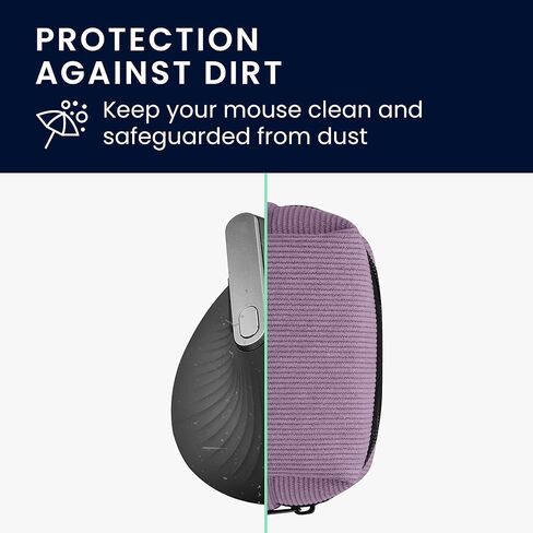 حافظة ماوس kwmobile لجهاز Logitech Lift/MX Vertical/Anker Vertical Carry Case - حقيبة حمل واقية لماوس Bluetooth - حماية ناعمة من النيوبرين - لافندر in Kuwait