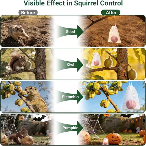Squirrel Repellent Outdoor Peppermint Oil Squirrel Repellent Moth Balls, 24-Pack Powerful Chipmunk Repellent Peppermint Balls for Outdoor, Pet Safe Botanical Squirrel Deterrents for Garden, Yard, RV in Saudi Arabia