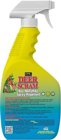 Deer Scram طارد حبيبي طبيعي بالكامل - حبيبات طبيعية بالكامل وآمنة للحيوانات والناس والحيوانات الأليفة من طارد EPIC (32 أونصة سائلة، RTU) in Kuwait