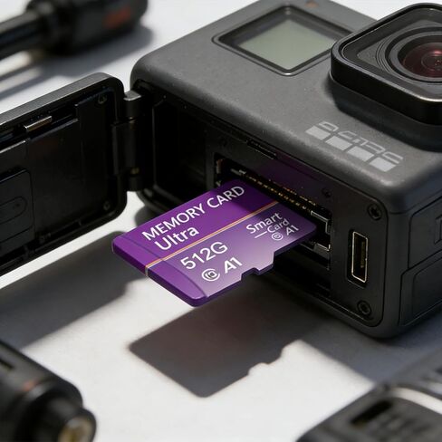 256GB Micro SD Card, Japanese Precision Manufacturing 4K Camera Pro, A2 V30 for Smartphone, Gopro, Action Cams, 4K UHD Video Recording, R/W up to 30/30 MB/s, with Adapter(Purple) in Saudi Arabia