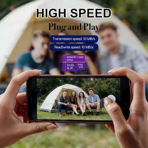 256GB Micro SD Card, Japanese Precision Manufacturing 4K Camera Pro, A2 V30 for Smartphone, Gopro, Action Cams, 4K UHD Video Recording, R/W up to 30/30 MB/s, with Adapter(Purple) in Saudi Arabia