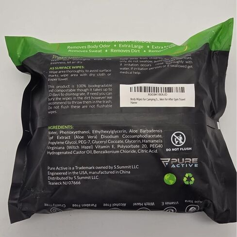 Body Wipes for Camping 50 XXL Camping Wipes 12''x 12'', Shower Body Wipes for Camping, Body and Face Wipes, Biodegradable Personal Hygiene Body Cleansing Wipes for Women Men Kids Elderly Travel in Saudi Arabia