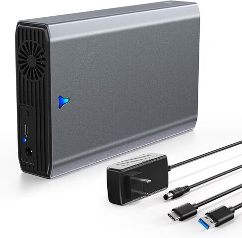 محول SAS إلى USB 3.0، محطة إرساء محرك الأقراص الصلبة SAS لمحرك الأقراص الصلبة SSD مقاس 2.5/3.5 بوصة، حاوية خارجية خالية من الأدوات مع محول طاقة 12 فولت/2 أمبير ومروحة تبريد، تدعم ما يصل إلى 24 تيرابايت in Kuwait