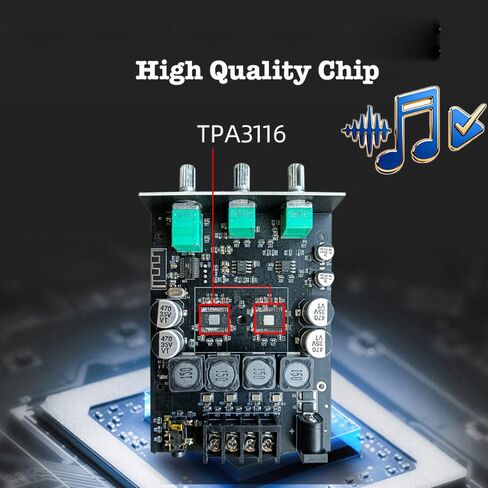 لوحة مضخم الصوت ZK-1002T مع مصدر طاقة DC 24V 5A، 100W×2 2.0 قناة بلوتوث أمبير مع تحكم ثلاثي وباس، 12-24V DC، مدخلات BT وAUX، بدون كلمة مرور لمكبرات الصوت اللاسلكية DIY in Kuwait