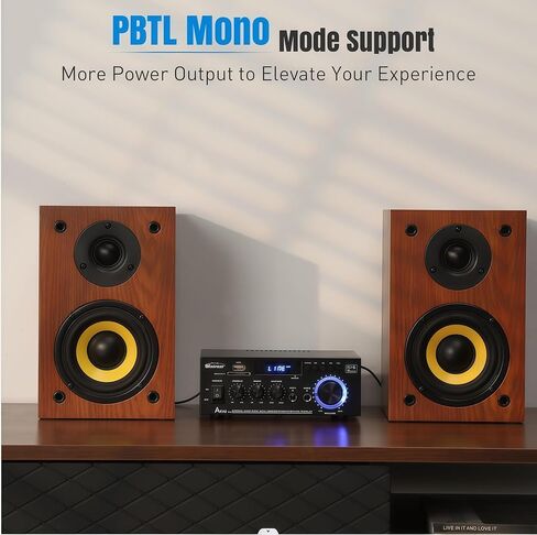 جهاز استقبال ستيريو ومضخم صوت AK45 pro، جهاز تحكم عن بعد متاح، FM وكاريوكي، مدخل USB/SD/RCA/MIC/FM اختياري، نظام ستيريو بلوتوث رقمي ثنائي القناة 5.0/400 وات wiim للمنزل/السيارة in Kuwait