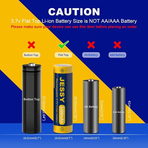 شاحن بطاريات 4 Bay 3.7V مع 4 عبوات (الحجم: 18x65 مم) 3.7V 330 0mAh بطارية مسطحة Ni-MH، شواحن بطاريات USB عالمية ذكية للمصابيح الكاشفة والمصابيح الأمامية، إلخ in Kuwait