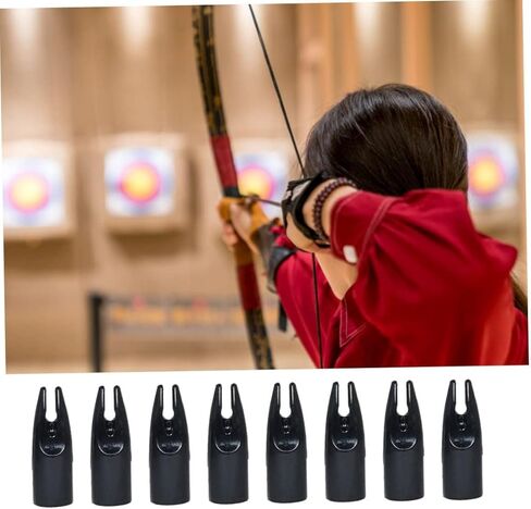25 PCS 8mm Archery Arrow Nocks, Plastic Insert Tails for Compound Bow Hunting Arrows, Shockproof Glue-On Replacement Parts for 8mm ID Arrow Shafts in Saudi Arabia