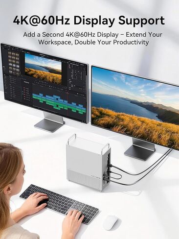 ACASIS 40 جيجابت في الثانية Mac mini M1/M2 Dock & Stand مع حاوية NVMe SSD، الألومنيوم Mac mini Hub، 4K60 هرتز HDMI، 2X10G USB A، 10G USB C، PD 30W، SD/TF 4.0، ملحقات Mac mini لـ Intel/M1/M2/M2 Pro in Saudi Arabia
