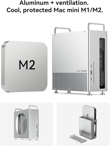 ACASIS 40 جيجابت في الثانية Mac mini M1/M2 Dock & Stand مع حاوية NVMe SSD، الألومنيوم Mac mini Hub، 4K60 هرتز HDMI، 2X10G USB A، 10G USB C، PD 30W، SD/TF 4.0، ملحقات Mac mini لـ Intel/M1/M2/M2 Pro in Saudi Arabia