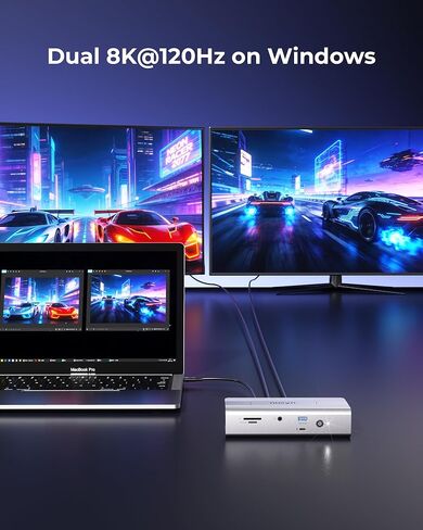 محطة إرساء Thunderbolt 5 (80/120 جيجابت في الثانية)، فتحة NVMe SSD مدمجة، توصيل طاقة 180 وات، ما يصل إلى 6K@60هرتز مزدوج لنظام التشغيل Mac، مزدوج 8K120هرتز لنظام التشغيل Windows، 3X منافذ Thunderbolt 5، قاعدة إرساء للكمبيوتر المحمول in Kuwait