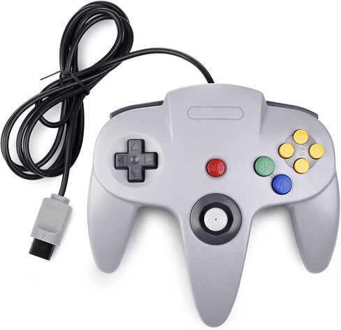KIWITATA 2 Pack Classic N64 Controller، Retro N64 سلكية مطورة عن بعد وحدة تحكم Gamepad متوافقة مع وحدة التحكم N64 رمادي in Kuwait