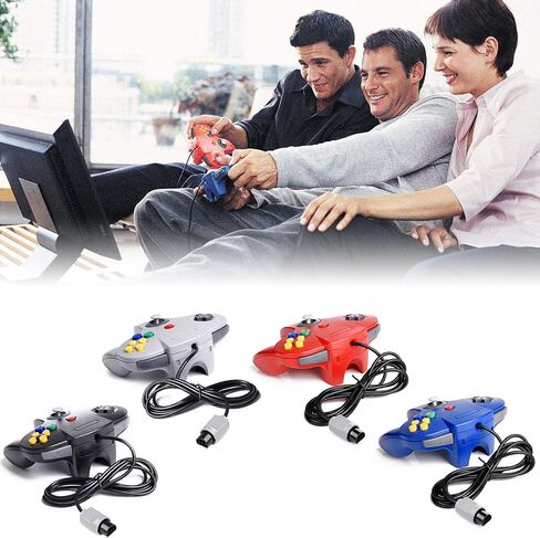 KIWITATA 2 Pack Classic N64 Controller، Retro N64 سلكية مطورة عن بعد وحدة تحكم Gamepad متوافقة مع وحدة التحكم N64 رمادي in Kuwait