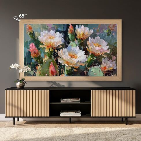 إطار تلفزيون من خشب البلوط الطبيعي لأجهزة تلفزيون Samsung The Frame & PRO (يناسب 2021-2025، 32-85 بوصة)، TCL NXTVISION & PRO، HISENSE CanvasTV (Hisense CanvasTV، 65 بوصة) in Kuwait