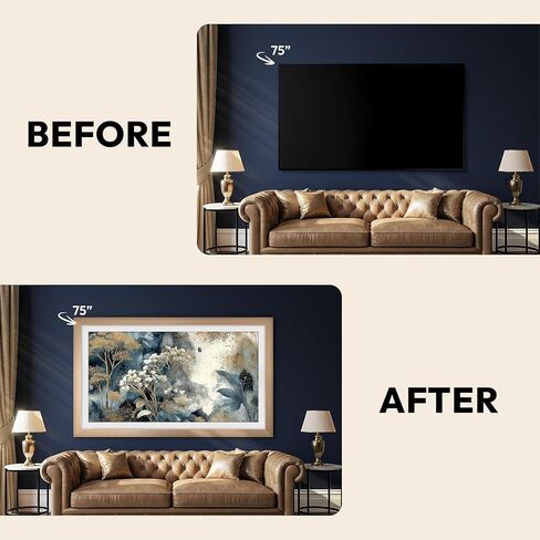 إطار تلفزيون من خشب البلوط الطبيعي لأجهزة تلفزيون Samsung The Frame & PRO (يناسب 2021-2025، 32-85 بوصة)، TCL NXTVISION & PRO، HISENSE CanvasTV (Hisense CanvasTV، 65 بوصة) in Kuwait