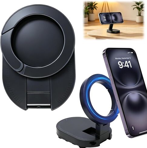 3-in-1 Suction Magnetic Phone Holder, 2026 New Foldable & 360° Rotatable MagLock Suction Mount with Suction, Magnetic Gym Phone Holder, Ideal for Car Dashboard, Gym, Kitchen, Office in Saudi Arabia