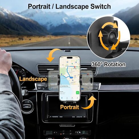 Shock-Resistant CD Slot Phone Holder for Car, CD Player Phone Mount with Adjustable Clamp, 360° Rotation, Non-Slip, Single-Button Release, Heat-Resistant, Universally Compatible with iPhone & Samsung in Saudi Arabia