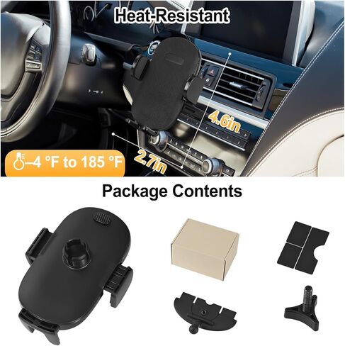 Shock-Resistant CD Slot Phone Holder for Car, CD Player Phone Mount with Adjustable Clamp, 360° Rotation, Non-Slip, Single-Button Release, Heat-Resistant, Universally Compatible with iPhone & Samsung in Saudi Arabia