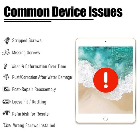 مجموعة براغي كاملة بديلة لجهاز iPad mini 5 الجيل الخامس 7.9 بوصة 2019 - مجموعة إصلاح البراغي الداخلية الكاملة - متوافقة مع الطراز A2133 A2124 A2126 A2125 in Kuwait