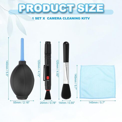 Generic Camera Cleaning Kit, Lens Cleaner Kits with Lens Brush Pen, Microfiber Cleaning Cloth Cleaning Tool Accessories for Camera, SLR, Telescope, Magnifying Glass, Phone,1 Set in Saudi Arabia