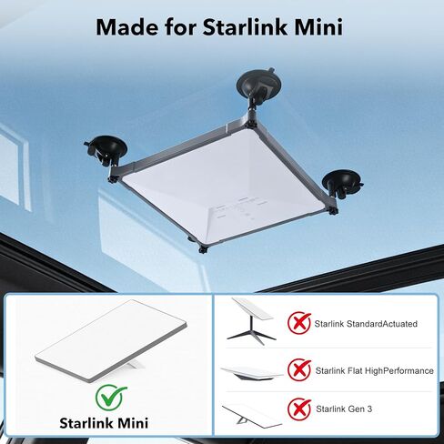 لإكسسوارات Starlink Mini Suction Cup Mount Starlink Mini لأسقف السيارة أو النوافذ، مجموعة تثبيت آمنة للأقمار الصناعية، إشارة قوية ثابتة بالشفط، للمركبات الترفيهية والقوارب ورحلات الطرق والقوارب والنوافذ in Kuwait