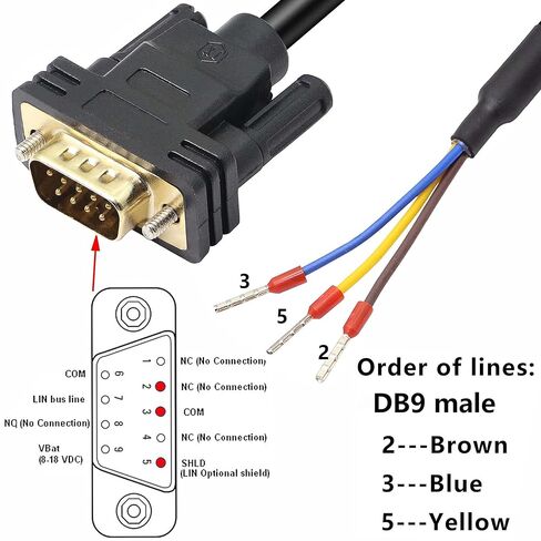 DB9 Connector RS232 Serial Port Cable DB9 Adapters Solderless 9-Pin COM Port Breakout Replacement Cable Order:235 (Male) -1.5m/4.92Feet in Saudi Arabia