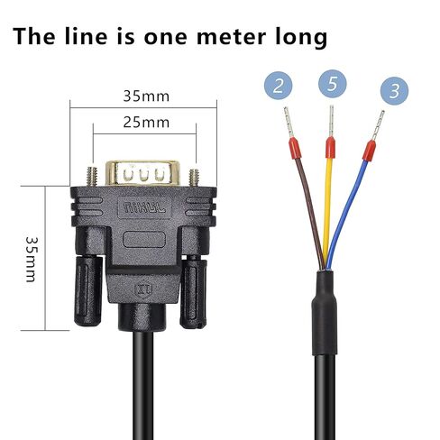 DB9 Connector RS232 Serial Port Cable DB9 Adapters Solderless 9-Pin COM Port Breakout Replacement Cable Order:235 (Male) -1.5m/4.92Feet in Saudi Arabia