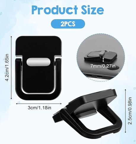 2 PCS Keyboard Riser, Black Keyboard Riser for Desk Computer Keyboards Stand Lifter with 2 Angle Settings, Travel Portable Laptop Feet, Improve Typing Comfort & Desk Ergonomics, Fit Most Laptop in Saudi Arabia