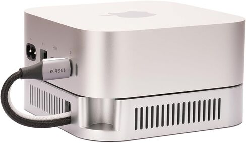حامل M4 M5 Mac mini، حامل فضي لجهاز Mac mini 2024-2026 مع تهوية وتبريد تبديد الحرارة، وملحقات التثبيت على المكتب مع سيليكون مضاد للانزلاق وشبكات مقاومة للغبار in Kuwait