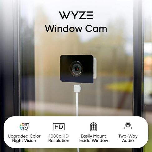 كاميرا نافذة Wyze، كاميرا أمان منزلية داخلية عالية الدقة بتقنية WiFi، رؤية ليلية ملونة مطورة، مضادة للوهج، كشف الحركة المدعوم بالذكاء الاصطناعي، تسجيل 4/7 (متجدد) (متجدد) in Saudi Arabia