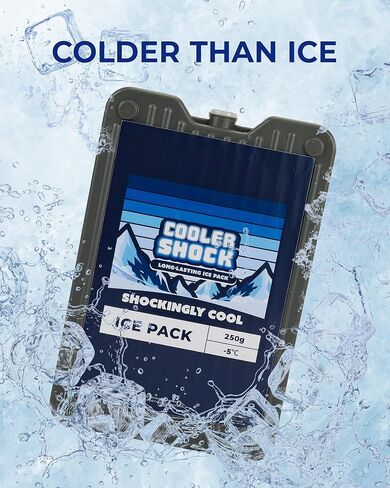 Cooler Shock Reusable Prefilled Gel Hardshell Ice Packs, Gray, 4 Pack, 7x4.7x0.5inch in Saudi Arabia