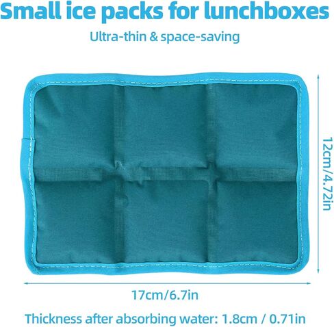 Penitue 4pcs Ice Packs for Lunch Boxes, Reusable Freezer Packs Lightweight Blocks Freezer Small Cold Bags Multifunctional Cooler Accessories for Picnic School Camping Food Freshness (Blue) in Saudi Arabia