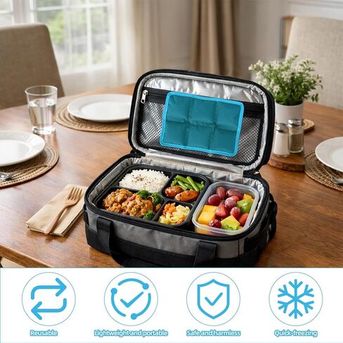 Penitue 4pcs Ice Packs for Lunch Boxes, Reusable Freezer Packs Lightweight Blocks Freezer Small Cold Bags Multifunctional Cooler Accessories for Picnic School Camping Food Freshness (Blue) in Saudi Arabia