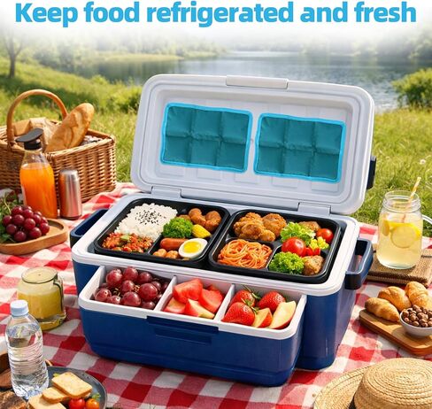 Penitue 4pcs Ice Packs for Lunch Boxes, Reusable Freezer Packs Lightweight Blocks Freezer Small Cold Bags Multifunctional Cooler Accessories for Picnic School Camping Food Freshness (Blue) in Saudi Arabia