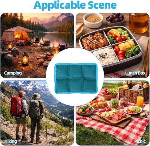 Penitue 4pcs Ice Packs for Lunch Boxes, Reusable Freezer Packs Lightweight Blocks Freezer Small Cold Bags Multifunctional Cooler Accessories for Picnic School Camping Food Freshness (Blue) in Saudi Arabia