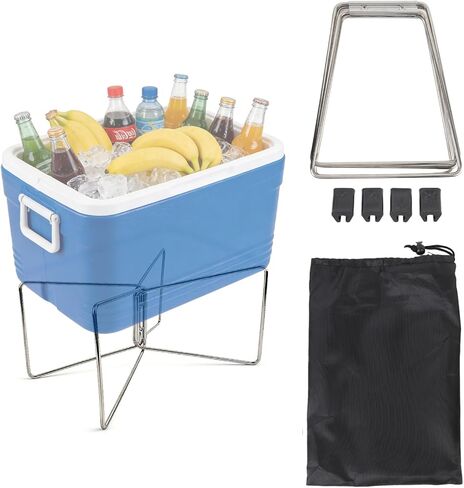 Foldable Cooler Stand with Storage Bag, Stainless Steel Ice Box Holder Holder for Camping, Portable Fridge Ice Box Holder for Hiking BBQ Cooking Fishing Picnic Outdoor in Saudi Arabia
