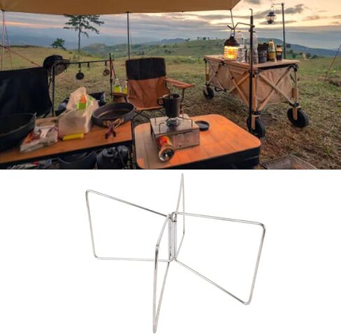 Foldable Cooler Stand with Storage Bag, Stainless Steel Ice Box Holder Holder for Camping, Portable Fridge Ice Box Holder for Hiking BBQ Cooking Fishing Picnic Outdoor in Saudi Arabia