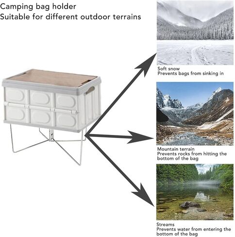 Foldable Cooler Stand with Storage Bag, Stainless Steel Ice Box Holder Holder for Camping, Portable Fridge Ice Box Holder for Hiking BBQ Cooking Fishing Picnic Outdoor in Saudi Arabia