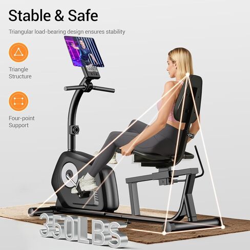 Recumbent Exercise Bike, Magnetic Staionary Bikes for Home with 16-level Resistance & Adjustable Seat in Saudi Arabia