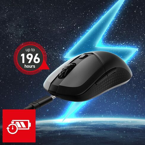 msi Versa 300 W 8K Gaming Mouse, 26000 DPI, 8000Hz Polling Rate, 60M+ Clicks, OMRON Optical Switch, Optical Sensor, Ergonomic Ambitextrous Hand Design, RGB Light in Saudi Arabia