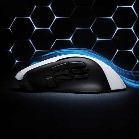 LTC MKM071 ماوس ألعاب MMO لاسلكي مع قاعدة شحن RGB، ثلاثي الوضع (2.4 جيجا/بلوتوث/سلكي)، مستشعر PAW3311 بدقة 12000 نقطة في البوصة، 11 زرًا قابلاً للبرمجة، 7 أزرار جانبية، معدل اقتراع 1000 هرتز، مريح in Kuwait