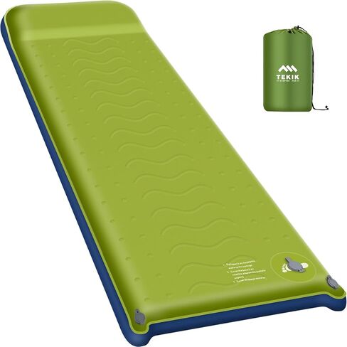 TEKIK Self Inflating Sleeping Pad, Ultra-Thick Memory Foam Sleeping Pad for Camping with Pillow, 20s Fast self Inflate&Deflate, 9.5 R-Value Insulated Camping Mattress, Suitable for Car Travel Tent in Saudi Arabia