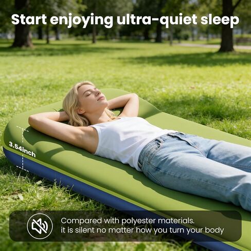 TEKIK Self Inflating Sleeping Pad, Ultra-Thick Memory Foam Sleeping Pad for Camping with Pillow, 20s Fast self Inflate&Deflate, 9.5 R-Value Insulated Camping Mattress, Suitable for Car Travel Tent in Saudi Arabia
