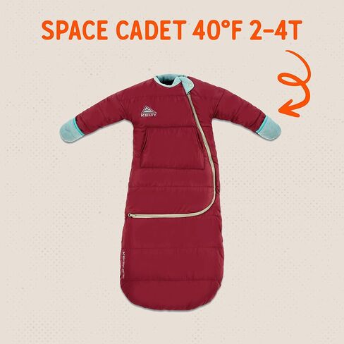 Kelty Space Cadet Infant and Toddler Sized Arms-Out Sleeping Bag, 30-40F Degree Rated, 8M-4T, Fleece-Lined Hand Covers in Saudi Arabia