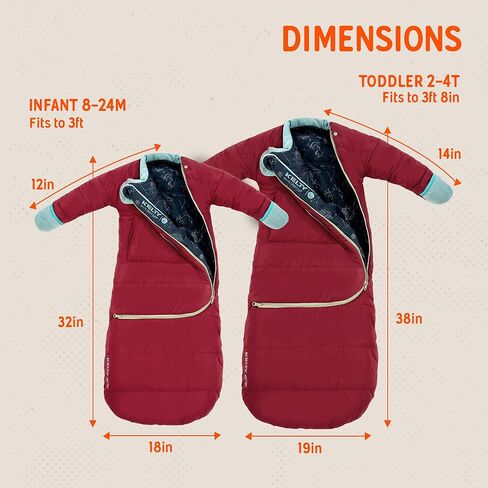 Kelty Space Cadet Infant and Toddler Sized Arms-Out Sleeping Bag, 30-40F Degree Rated, 8M-4T, Fleece-Lined Hand Covers in Saudi Arabia
