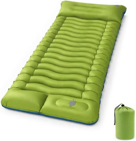 Sleeping Pad for Camping, Ultralight Inflatable Camping Mattress with Built-in Foot Pump and Pillow, Compact for Backpacking Hiking and Travel in Saudi Arabia