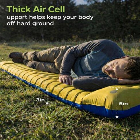 Sleeping Pad for Camping, Ultralight Inflatable Camping Mattress with Built-in Foot Pump and Pillow, Compact for Backpacking Hiking and Travel in Saudi Arabia
