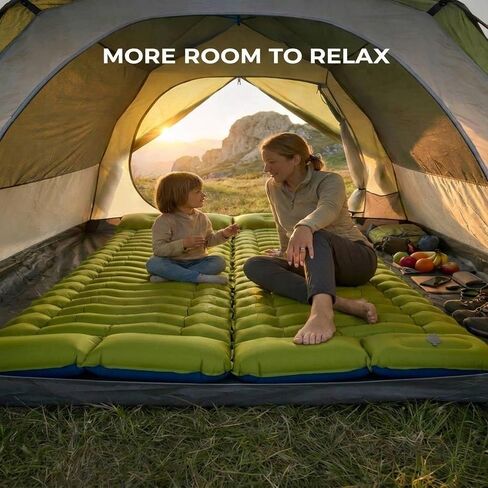Sleeping Pad for Camping, Ultralight Inflatable Camping Mattress with Built-in Foot Pump and Pillow, Compact for Backpacking Hiking and Travel in Saudi Arabia