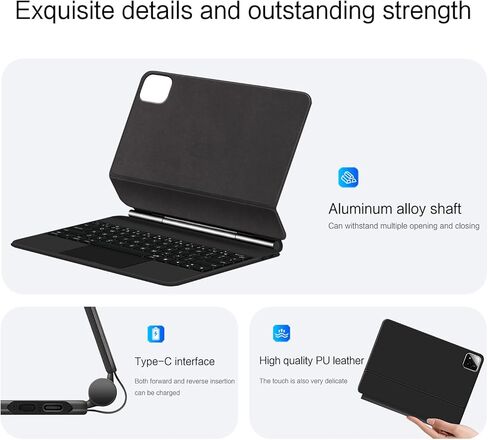 Magic Keyboard Case for Xiaomi Mi Pad 5/5 Pro 11inch English Wireless Backlit Keyboard Case with Trackpad Floating Cantilever Stand Multi-Touch Trackpad for XiaoMi Pad 5/5 Pro (Black) in Saudi Arabia